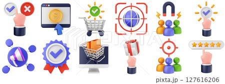 3d feedback customer review service rating icon set bundle illustration 127616206