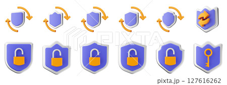 3d shield security safe privacy protection firewall insurance icon set bundle illustration 3d shield security safe privacy protection firewall insurance icon set bundle illustration 127616262