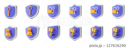 3d shield security safe privacy protection firewall insurance icon set bundle illustration 3d shield security safe privacy protection firewall insurance icon set bundle illustration 127616290