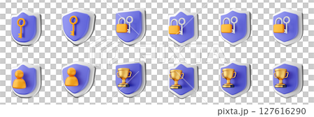 3d shield security safe privacy protection firewall insurance icon set bundle illustration 3d shield security safe privacy protection firewall insurance icon set bundle illustration 127616290