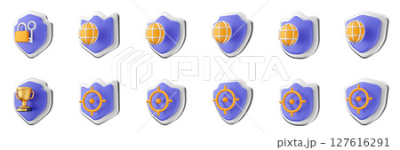 3d shield security safe privacy protection firewall insurance icon set bundle illustration 3d shield security safe privacy protection firewall insurance icon set bundle illustration 127616291