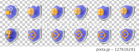 3d shield security safe privacy protection firewall insurance icon set bundle illustration 3d shield security safe privacy protection firewall insurance icon set bundle illustration 127616291