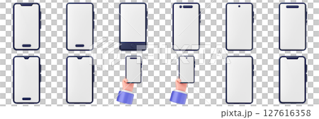 3d smartphone mobile application icon set bundle illustration 127616358