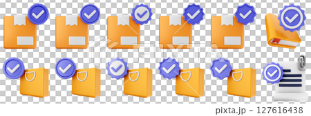 3d verification check mark correct approve success right vote icon set bundle illustration 3d verification check mark correct approve success right vote icon set bundle illustration 127616438