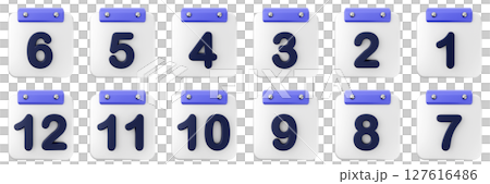 3d calendar date event reminder plan organizer icon set bundle illustration 127616486
