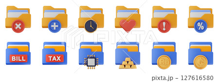 3d file folder data document information archive icon set bundle illustration 3d file folder data document information archive icon set bundle illustration 127616580