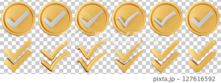 3d checkmark gold correct yes choice right vote verification approved accept icon set bundle illustration 3d checkmark gold correct yes choice right vote verification approved accept icon set bundle illustration 127616592