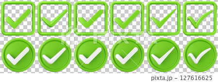 3d checkmark correct yes choice right vote verification approved accept icon set bundle illustration 3d checkmark correct yes choice right vote verification approved accept icon set bundle illustration 127616625