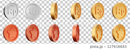3d coin finance investment wealth payment income money dollar icon set bundle illustration 127616683