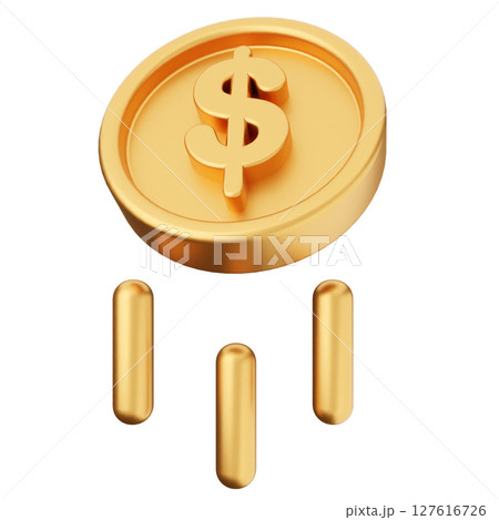 3d sending coin dollar icon illustration 127616726