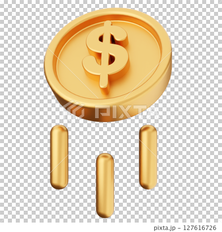 3d sending coin dollar icon illustration 127616726