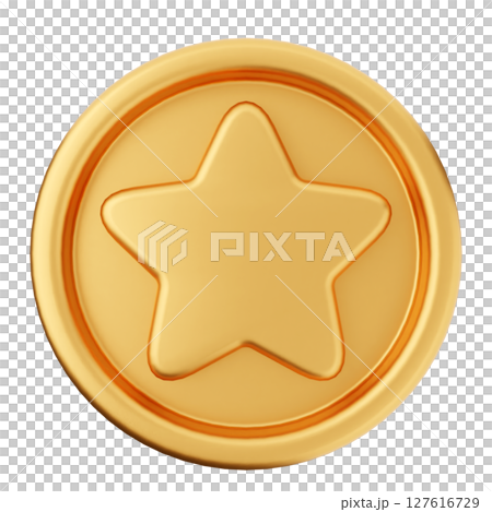 3d coin star icon illustration-插圖素材 [127616729] - PIXTA圖庫