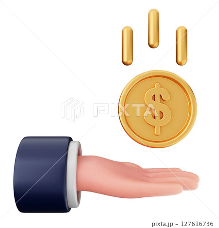 3d coin payment icon illustration 3d coin payment icon illustration 127616736