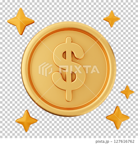 3d coin dollar icon illustration 3d coin dollar icon illustration 127616762