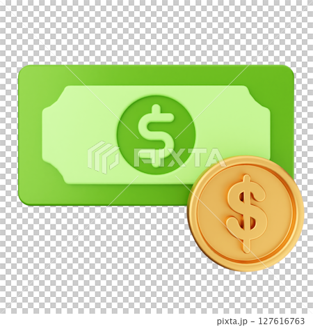 3d coin money dollar icon illustration 3d coin money dollar icon illustration 127616763