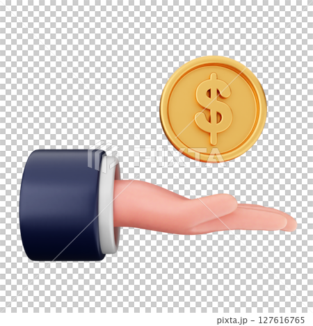 3d coin dollar payment icon illustration 127616765