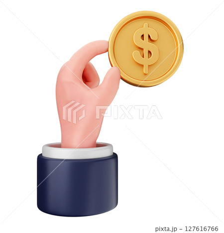 3d coin dollar payment icon illustration 127616766