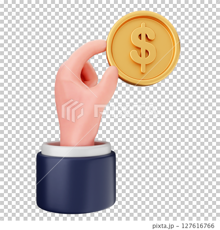 3d coin dollar payment icon illustration 127616766