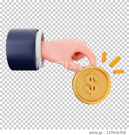 3d coin dollar payment icon illustration 127616768