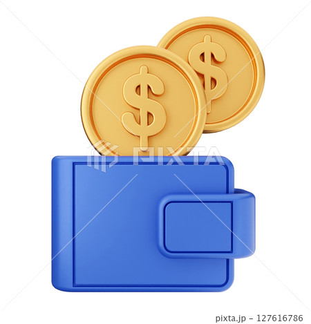 3d coin wallet payment icon illustration 127616786