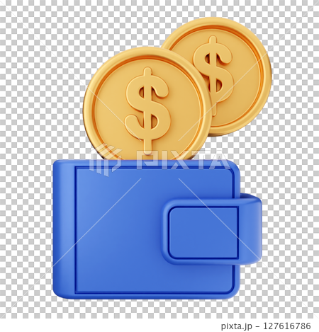 3d coin wallet payment icon illustration 127616786