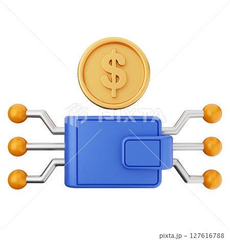 3d coin wallet payment icon illustration 3d coin wallet payment icon illustration 127616788