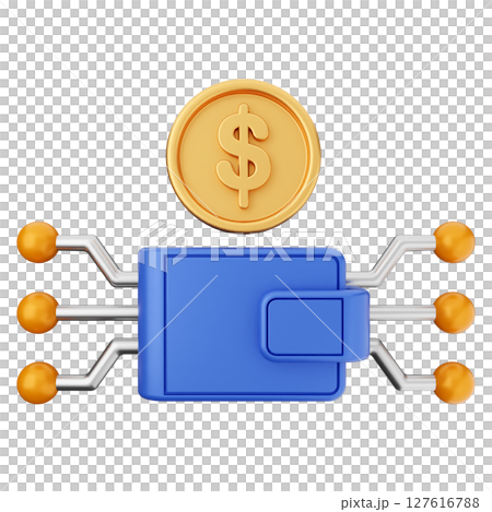 3d coin wallet payment icon illustration 3d coin wallet payment icon illustration 127616788