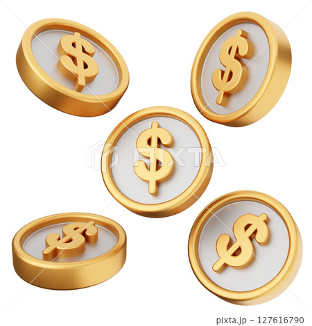 3d coins payment icon illustration 3d coins payment icon illustration 127616790