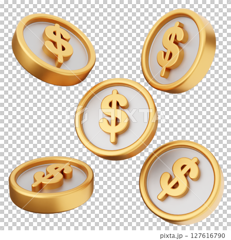 3d coins payment icon illustration 3d coins payment icon illustration 127616790
