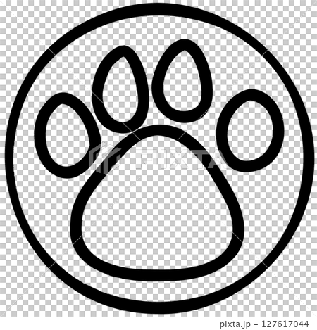 簡單可愛的爪子插圖，單色 127617044