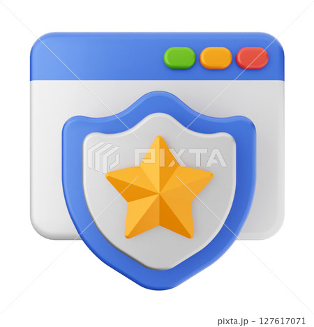 3d website shield security protection 127617071