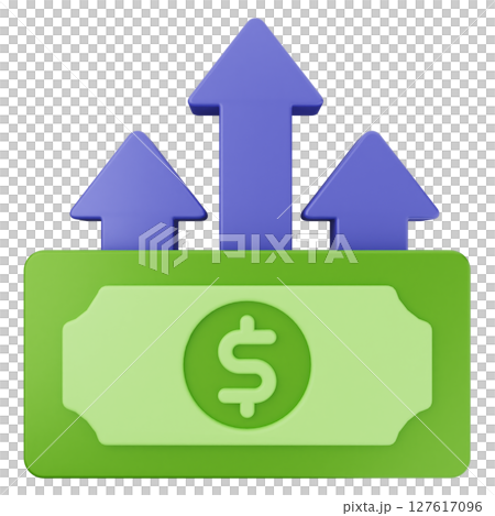 3d money dollar increaseのイラスト素材 [127617096] - PIXTA