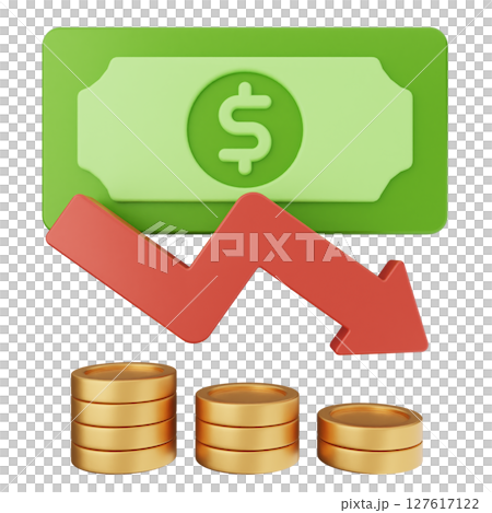 3d money dollar decrease 127617122