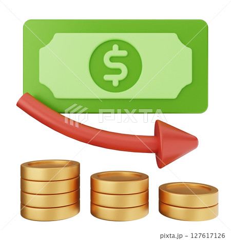 3d money dollar decrease 127617126