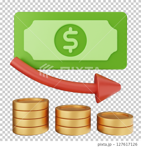 3d money dollar decrease 127617126