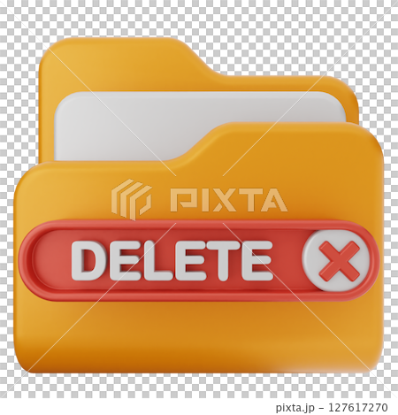 3d folder file document delete 127617270
