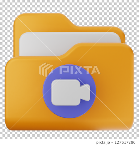 3d folder file document video 127617280