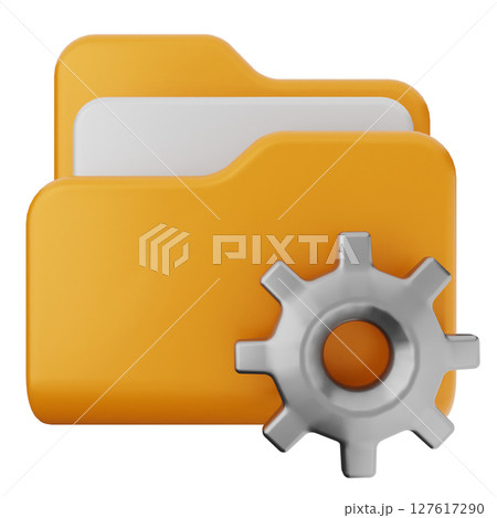3d folder file document setting gear 3d folder file document setting gear 127617290