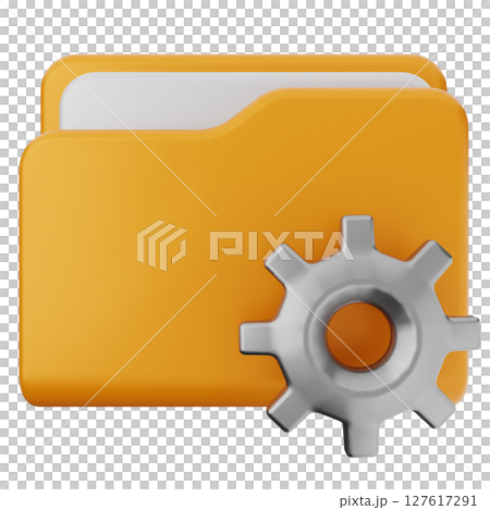 3d folder file document setting gear 127617291