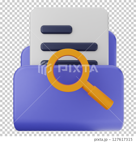 3d folder file document scan searching 127617315