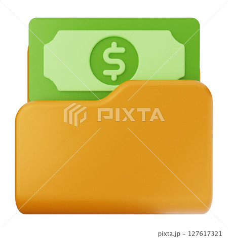 3d folder file document money dollar 3d folder file document money dollar 127617321