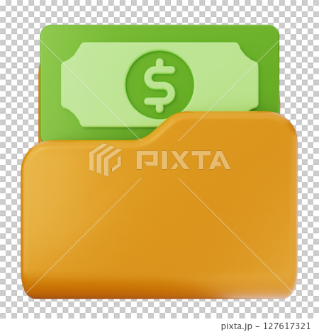 3d folder file document money dollar 3d folder file document money dollar 127617321