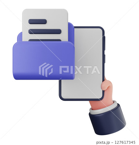 3d folder file document smartphone 3d folder file document smartphone 127617345