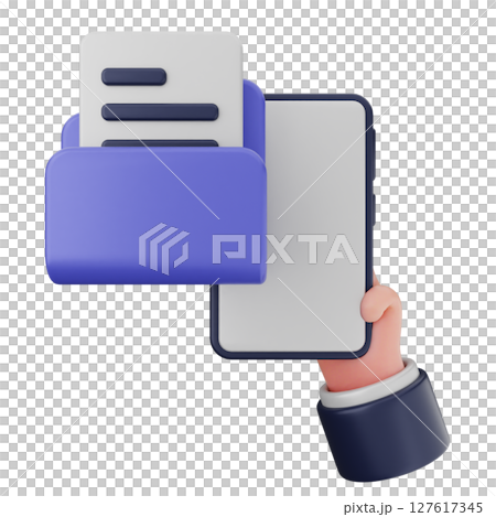 3d folder file document smartphone 3d folder file document smartphone 127617345