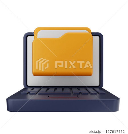 3d folder file document laptop 127617352