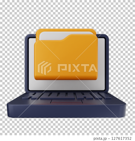 3d folder file document laptop 127617352