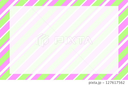 縞模様　フレーム　ホワイトスペース　ピンク　グリーン 127617562