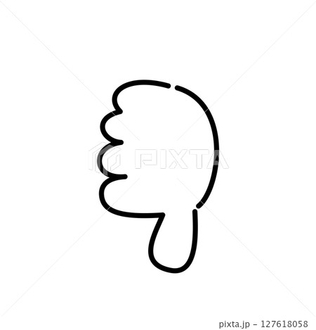 親指を下に向けるベクターアイコン 127618058