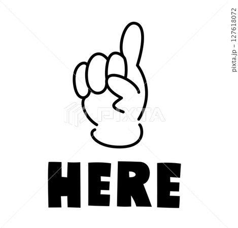 上向きの指さしベクターアイコン 上向きの指さしベクターアイコン 127618072