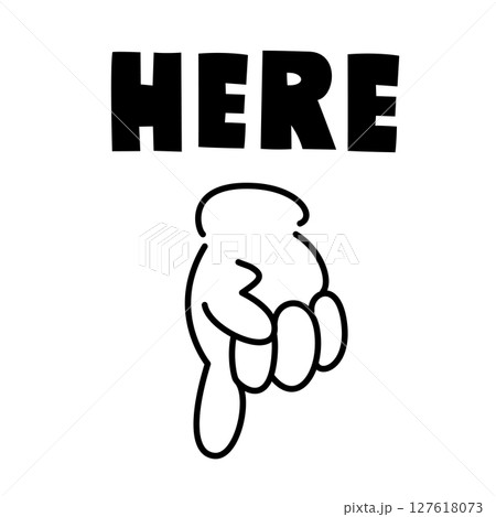 下向きの指さしベクターアイコン 127618073